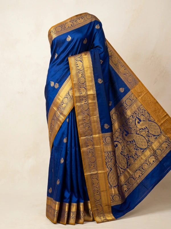 Heritage Peacock Motifs Muhurtham Silk Saree