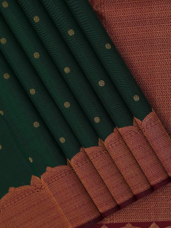 Emerald Green Traditional Kanchipuram Pure Silk Saree